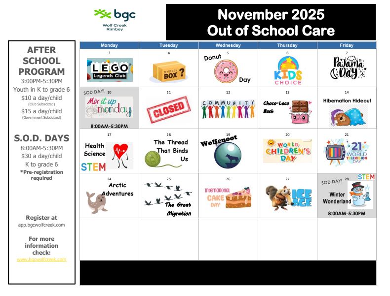 Rimbey Summer Camp promo with registration dates and themes