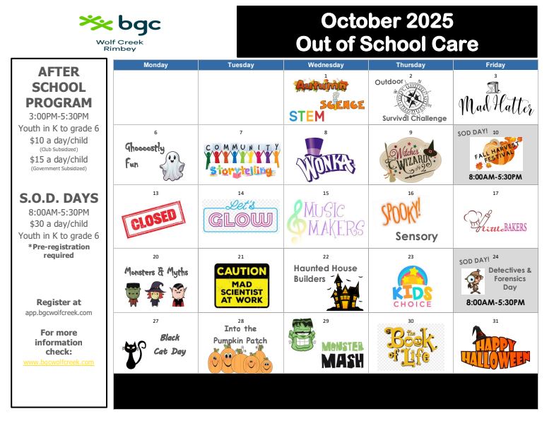 Rimbey Summer Camp promo with registration dates and themes